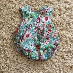 Tutu & Lulu turquoise floral bubble romper 6-12 m
